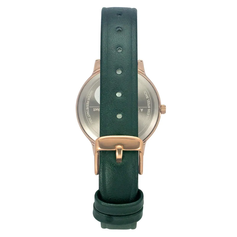 Helix By Timex Blue Round Analog Leather Watch Women -TW022HL22