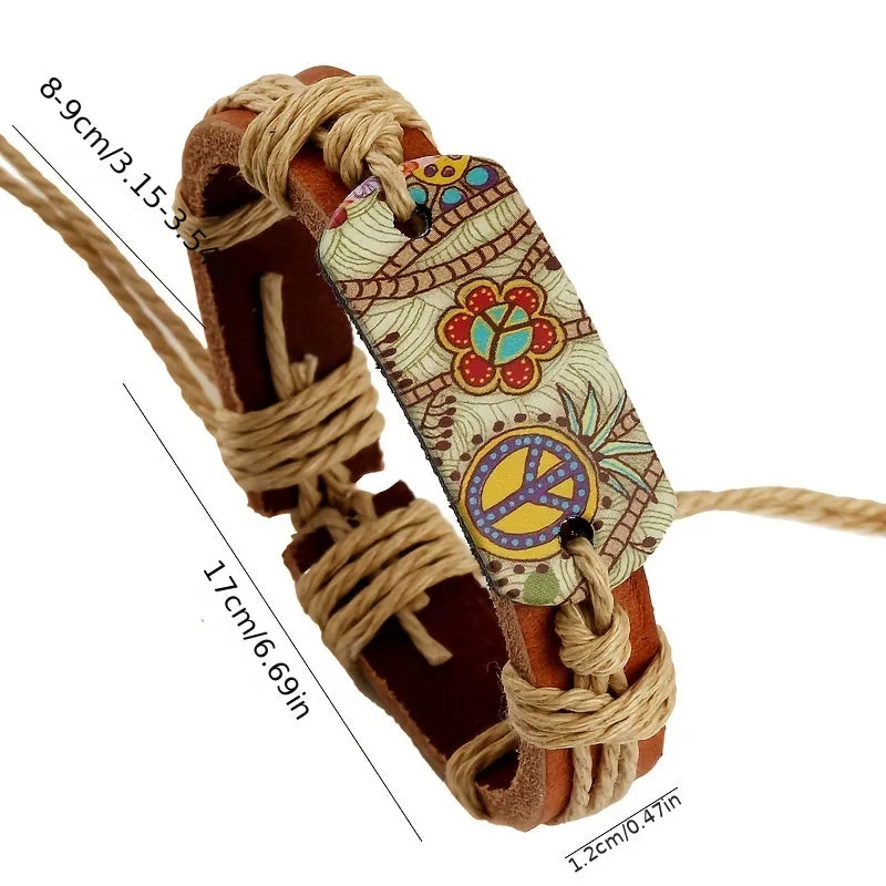 Hemp Rope Braided Leather Bracelet