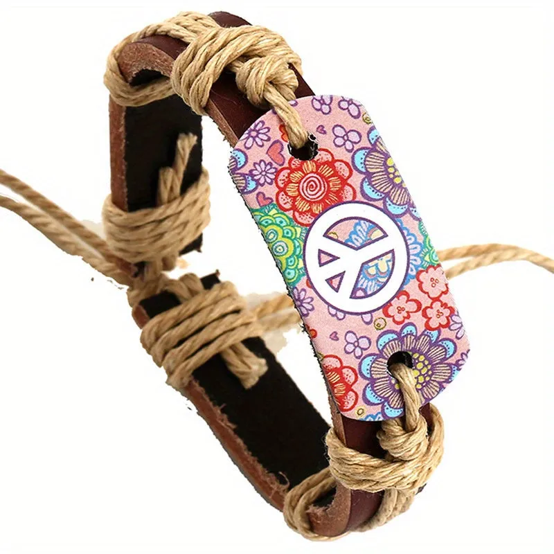 Hemp Rope Braided Leather Bracelet