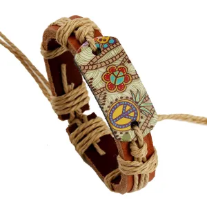 Hemp Rope Braided Leather Bracelet
