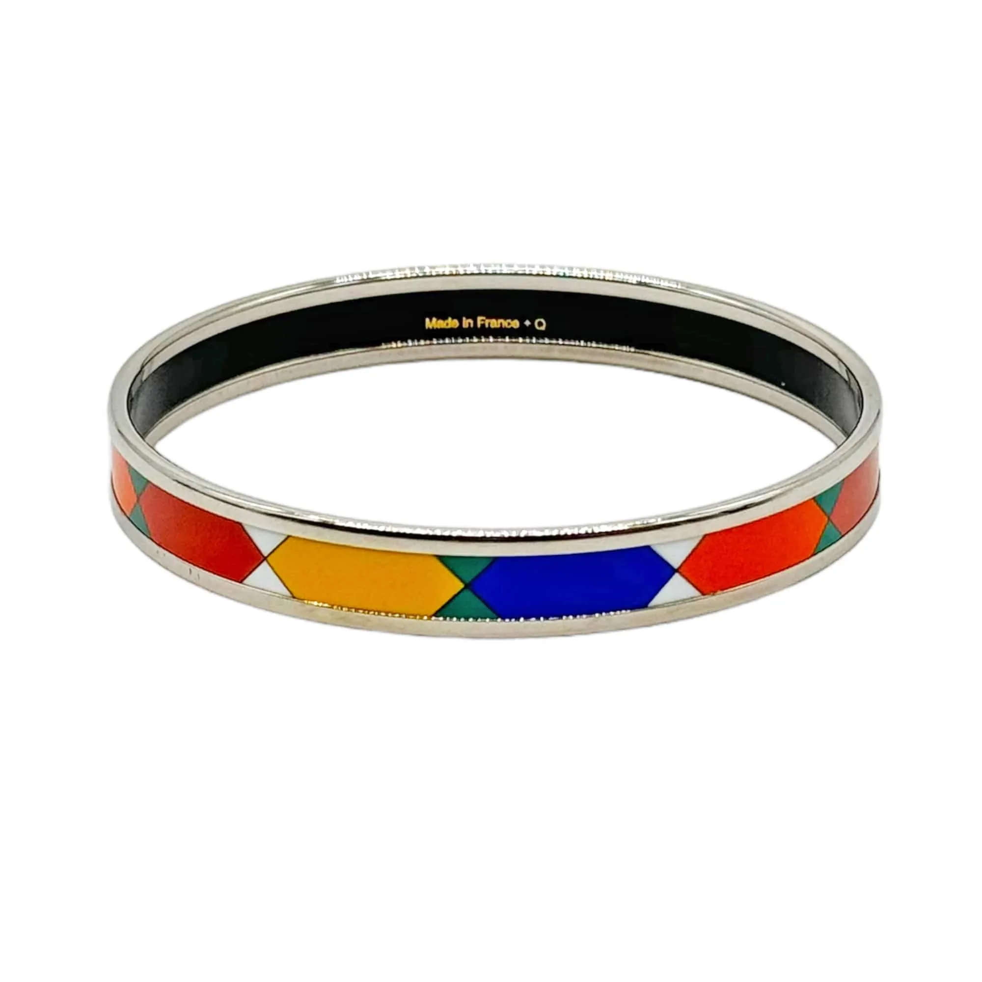 HERMÈS Enamel Palladium Plated Bangle Bracelet - Multicolor