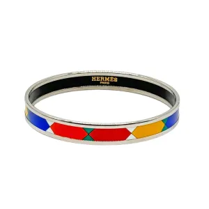 HERMÈS Enamel Palladium Plated Bangle Bracelet - Multicolor