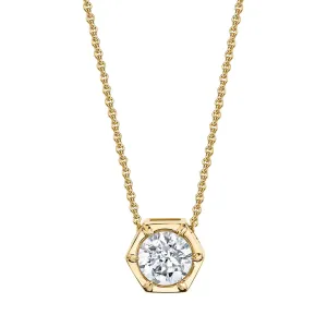 Hexagon Single Diamond Necklace