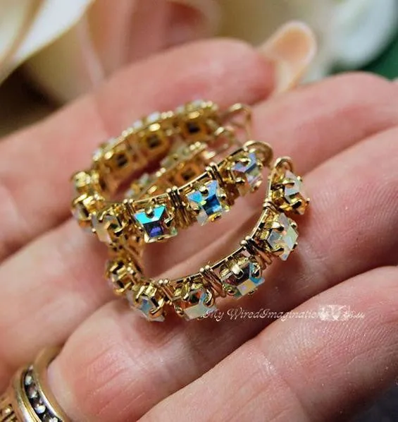 How to Make Crystal Hoop Earrings, DIY Earring Tutorial, Digital Download