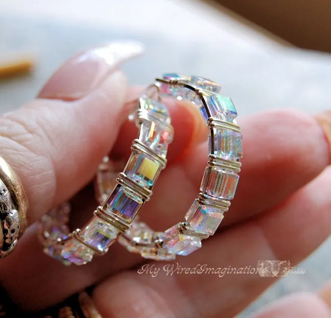 How to Make Crystal Hoop Earrings, DIY Earring Tutorial, Digital Download