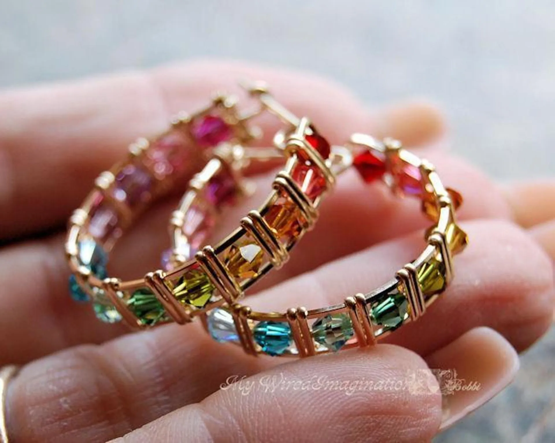How to Make Crystal Hoop Earrings, DIY Earring Tutorial, Digital Download