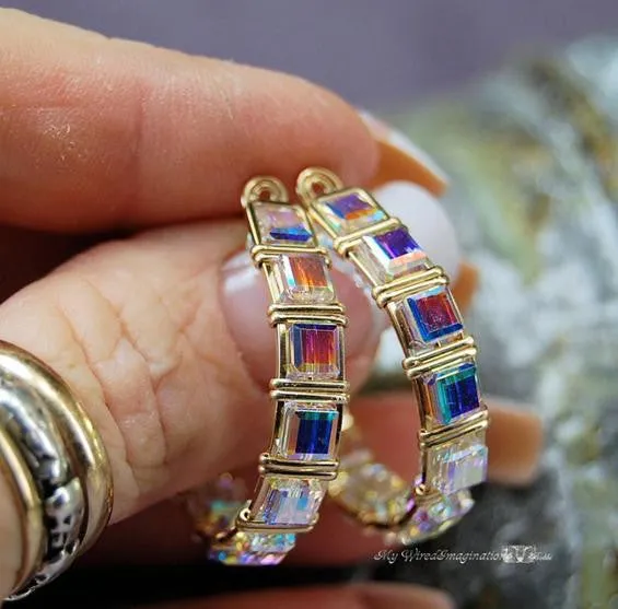 How to Make Crystal Hoop Earrings, DIY Earring Tutorial, Digital Download