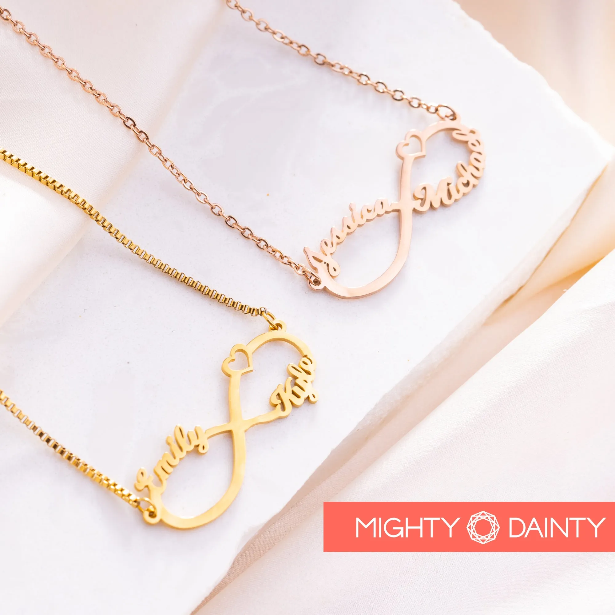 Infinity Two Name Necklace