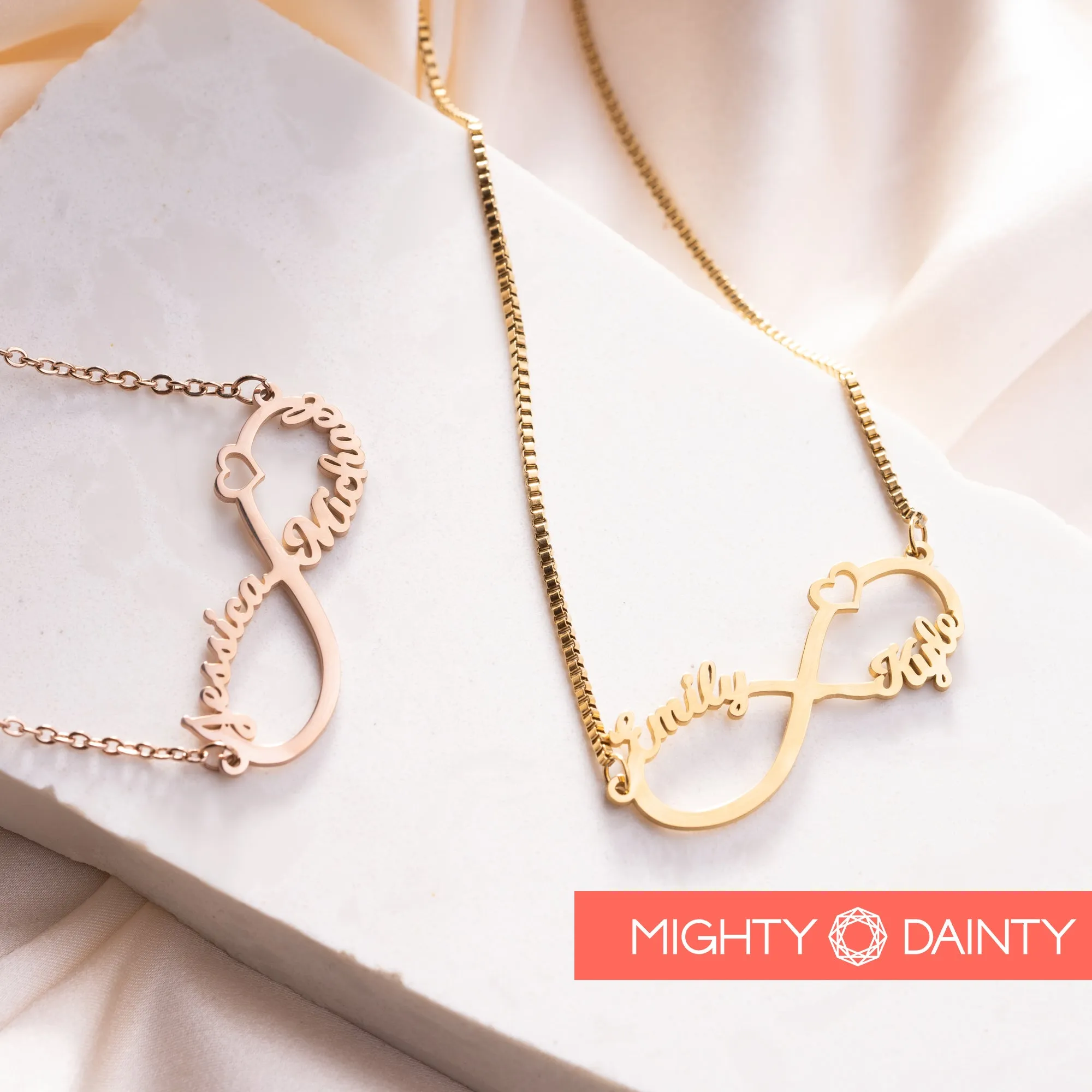 Infinity Two Name Necklace