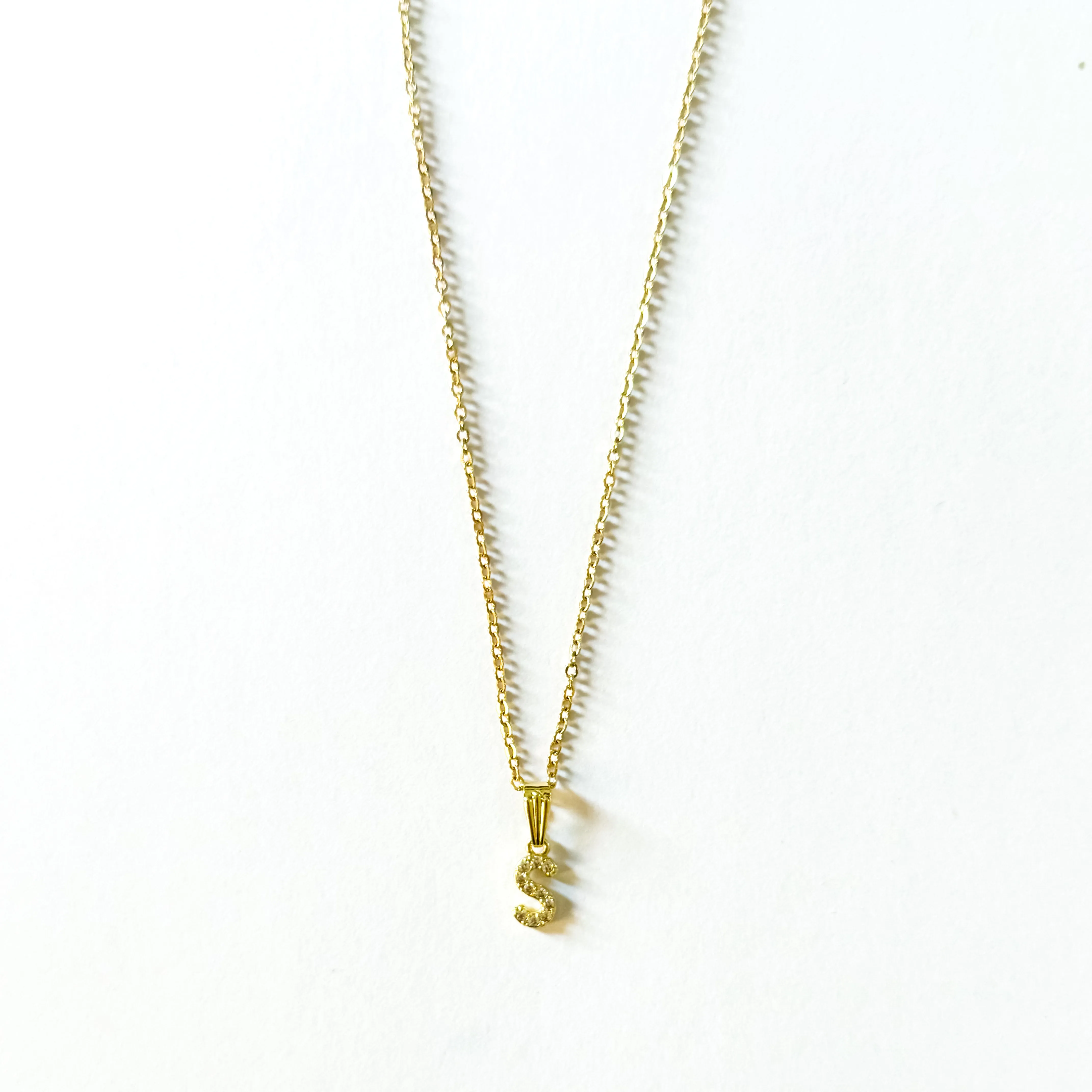 Initial Necklace with Diamonds