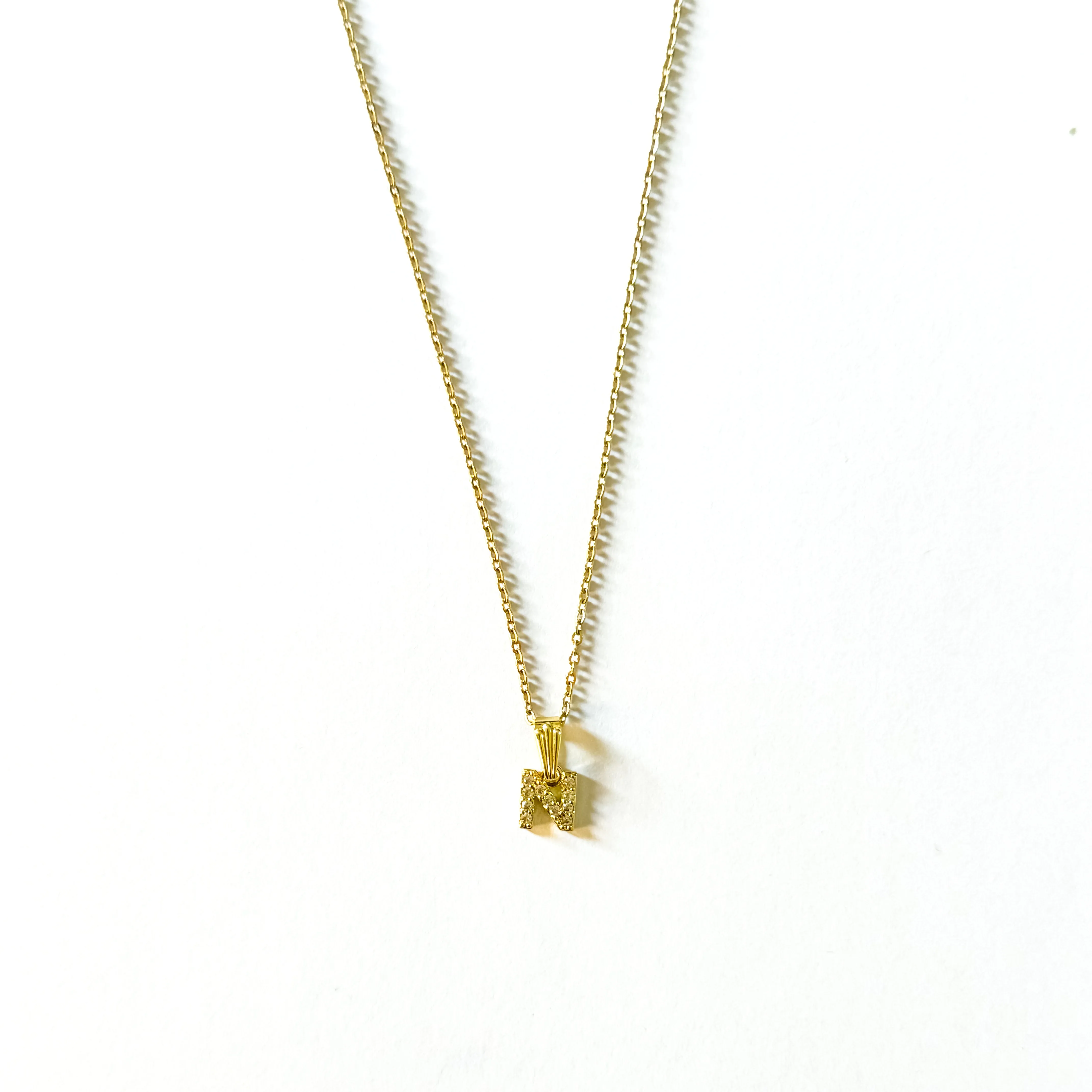 Initial Necklace with Diamonds