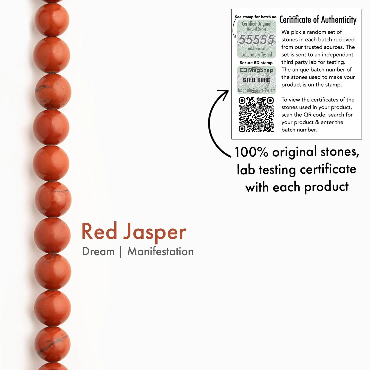 Inner Strength Red Jasper Natural Stone Bracelet