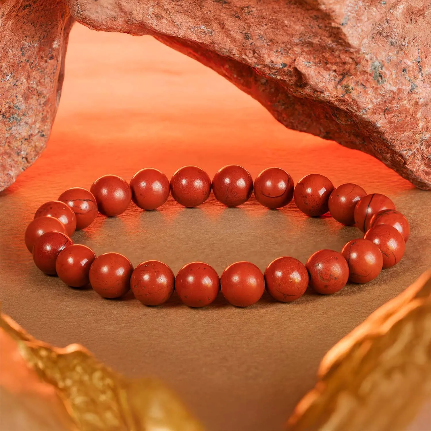 Inner Strength Red Jasper Natural Stone Bracelet