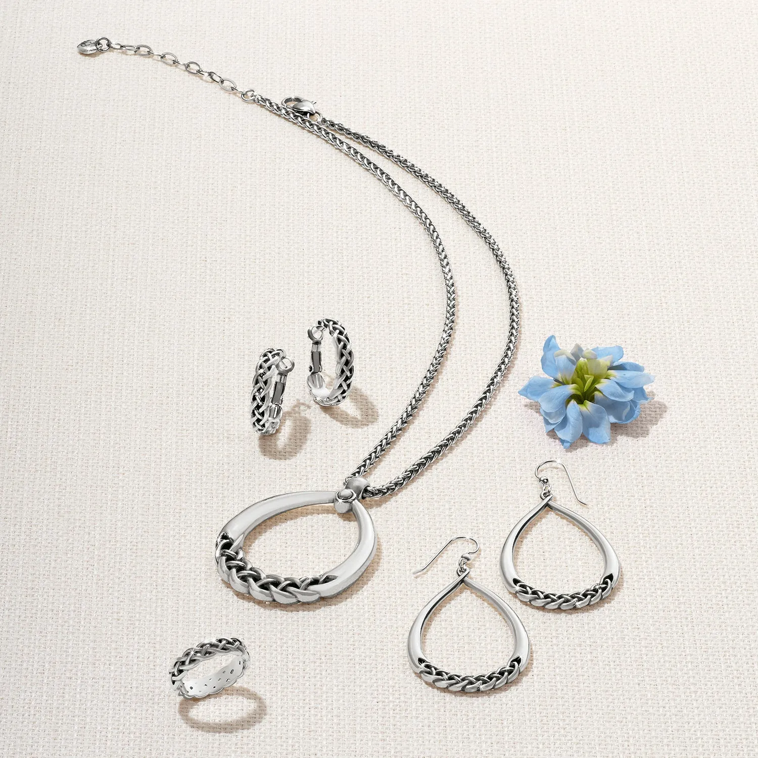 Interlok Braid Small Hoop Earrings - JA8890