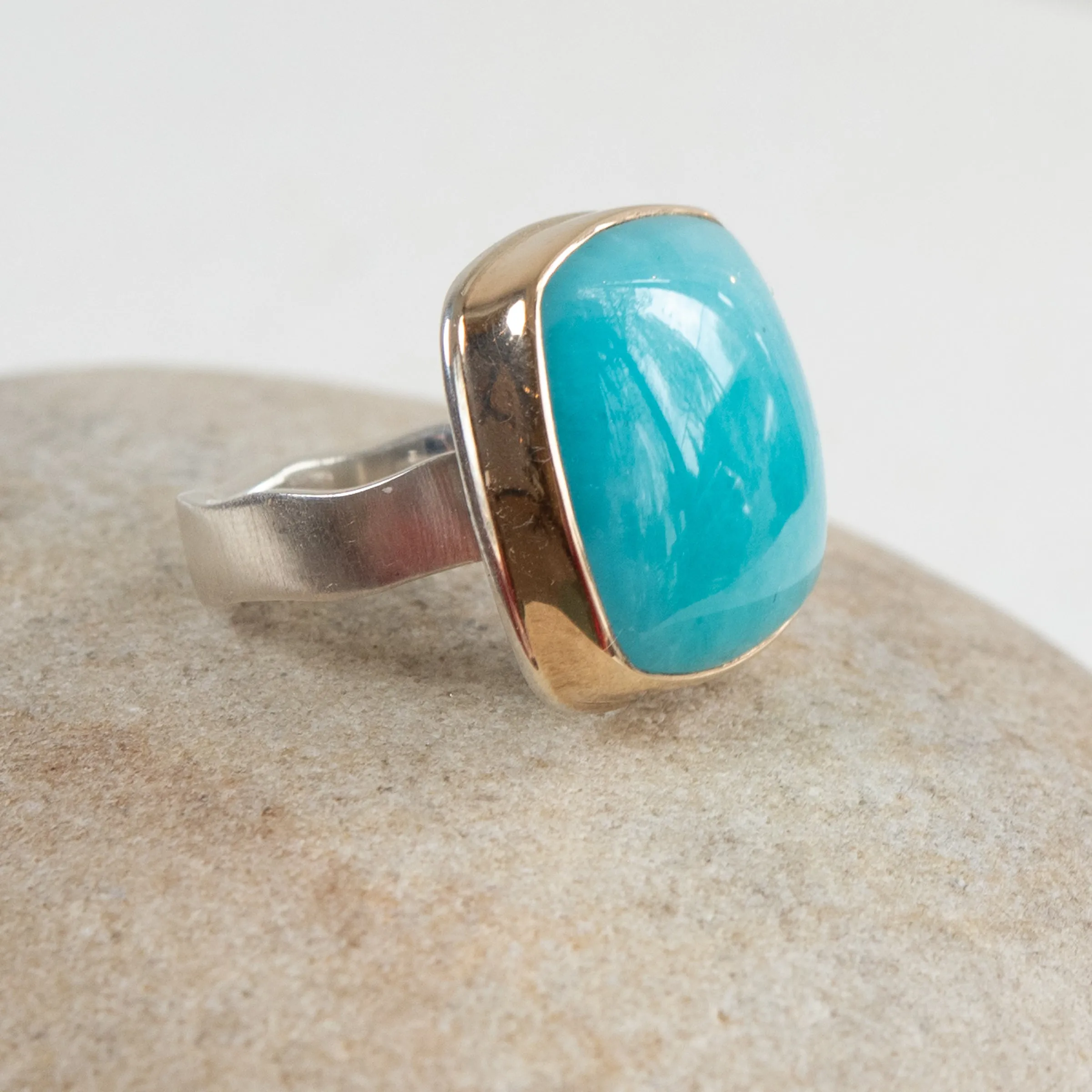 Jamie Joseph Large Square Amazonite Ring