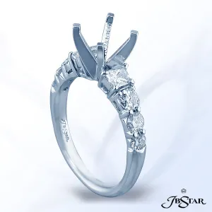 JB STAR THIS STUNNING PLATINUM DIAMOND SEMI-MOUNT HAS A SIMPLE ARRANGEMENT OF SPARKLING .39 CT. TW.