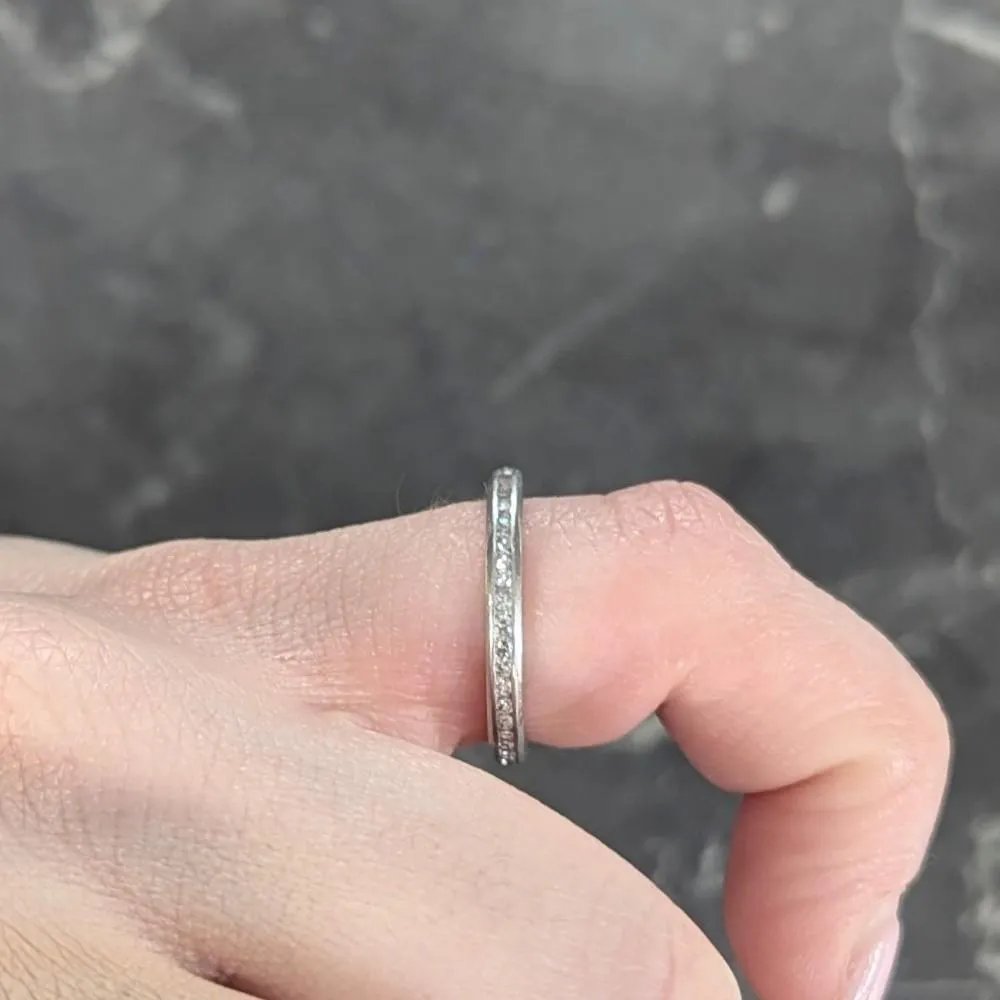 J.E. Caldwell Art Deco Diamond Platinum Vintage Eternity Wedding Band Ring