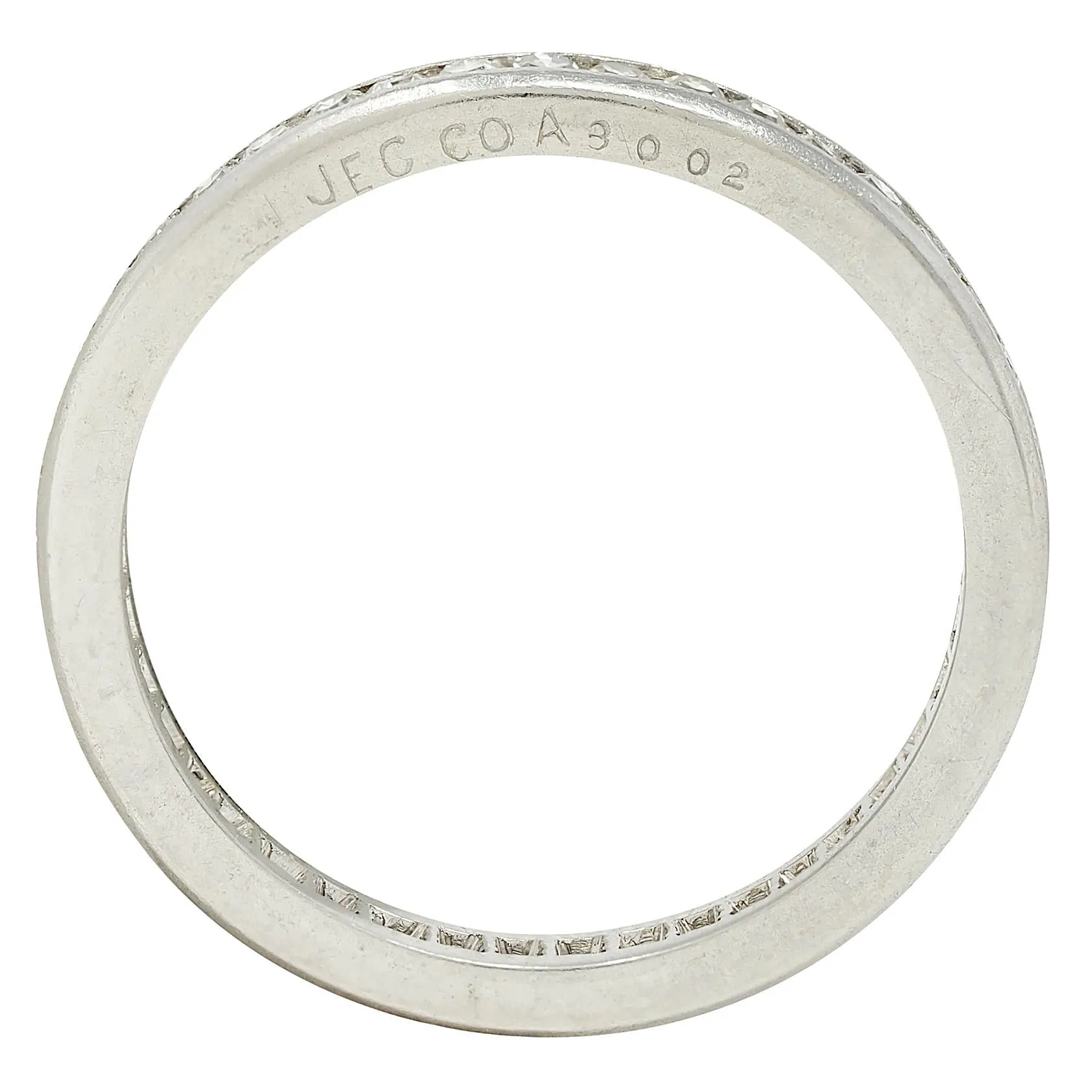 J.E. Caldwell Art Deco Diamond Platinum Vintage Eternity Wedding Band Ring