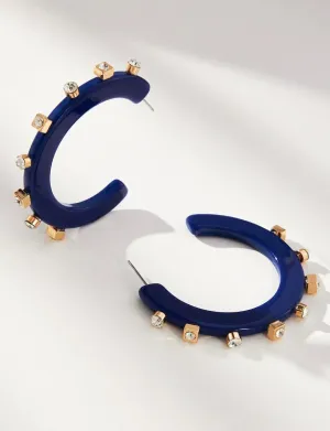 Jewel Hoop Navy- Small
