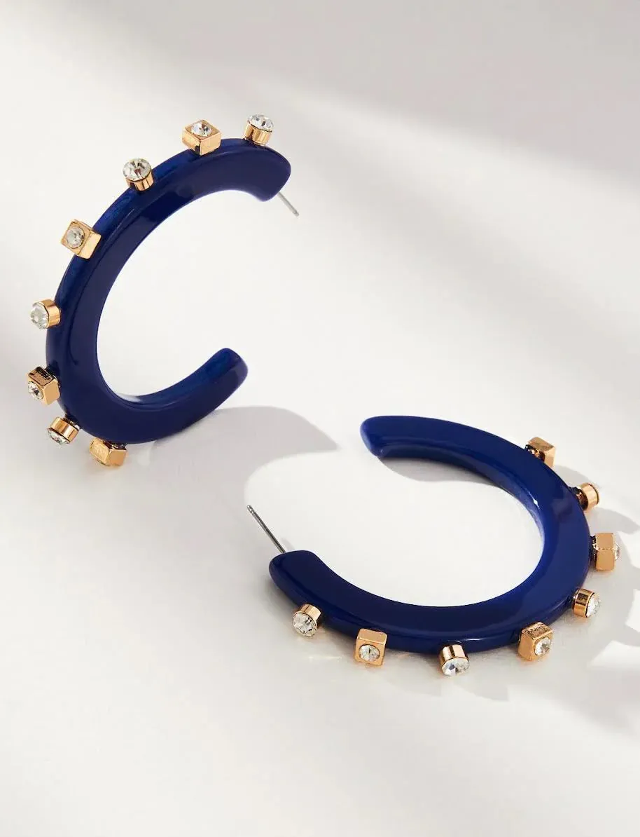 Jewel Hoop Navy- Small