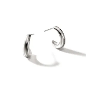 John Hardy Surf Silver Small J Hoop Earrings, 15.5mm