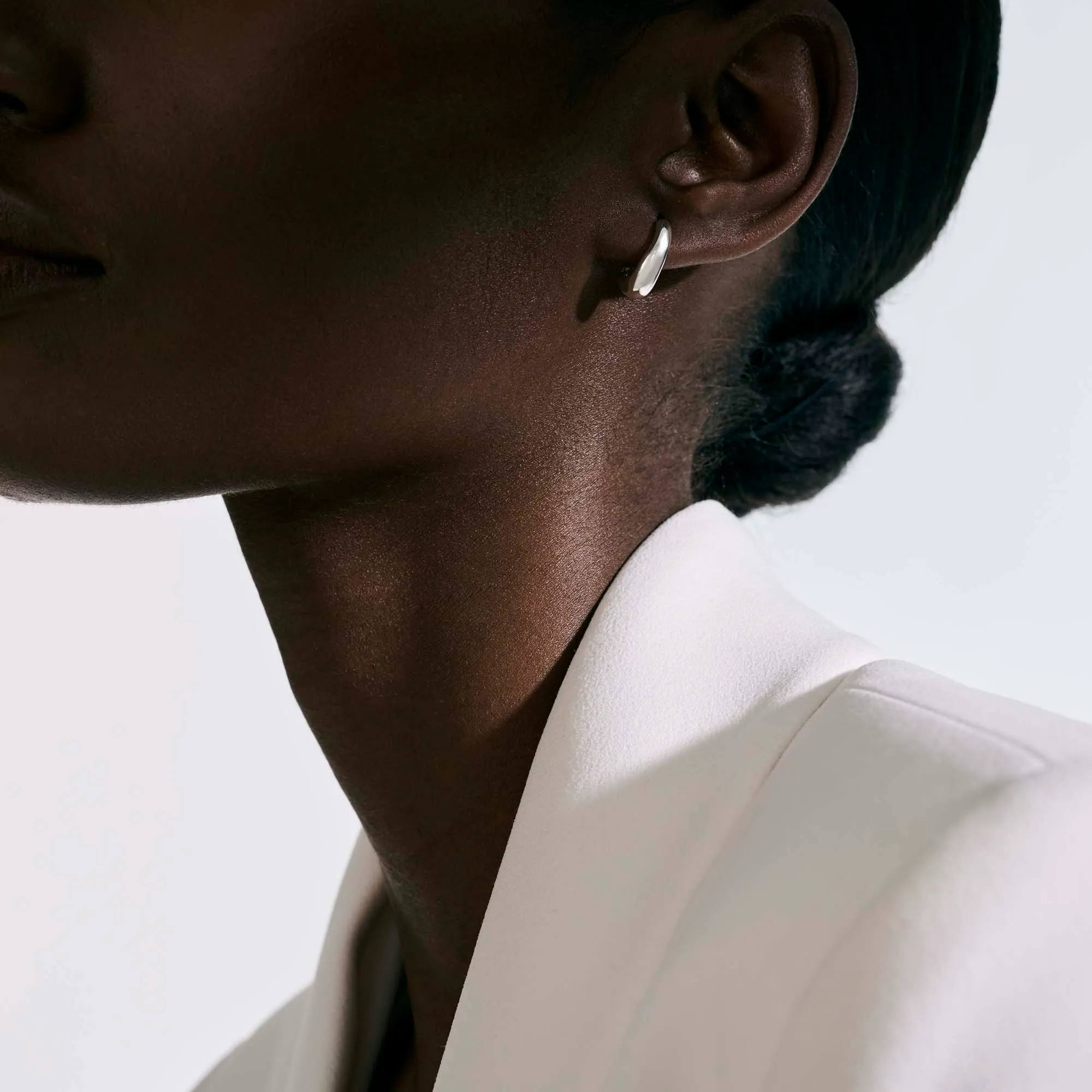 John Hardy Surf Silver Small J Hoop Earrings, 15.5mm