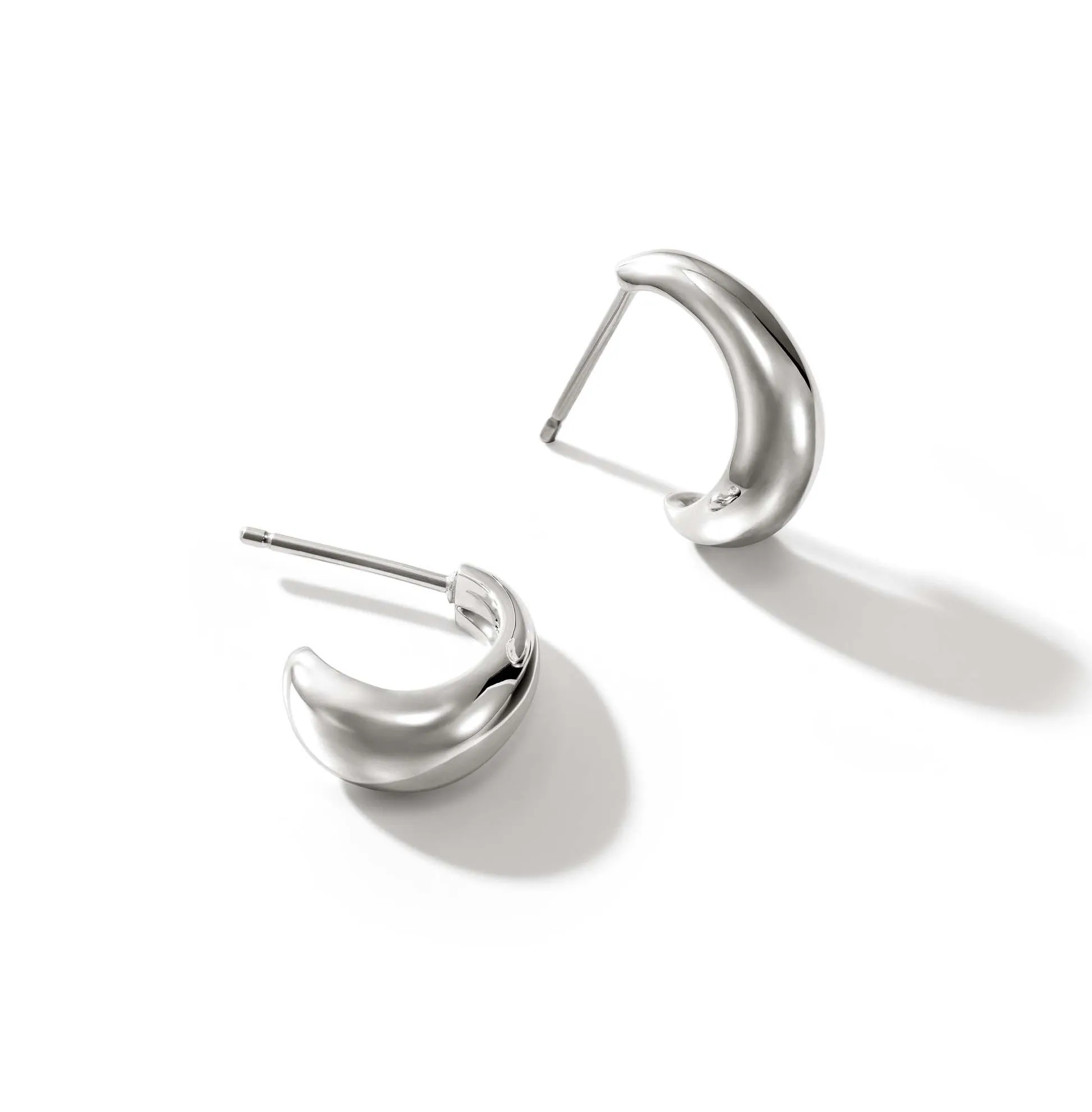 John Hardy Surf Silver Small J Hoop Earrings, 15.5mm