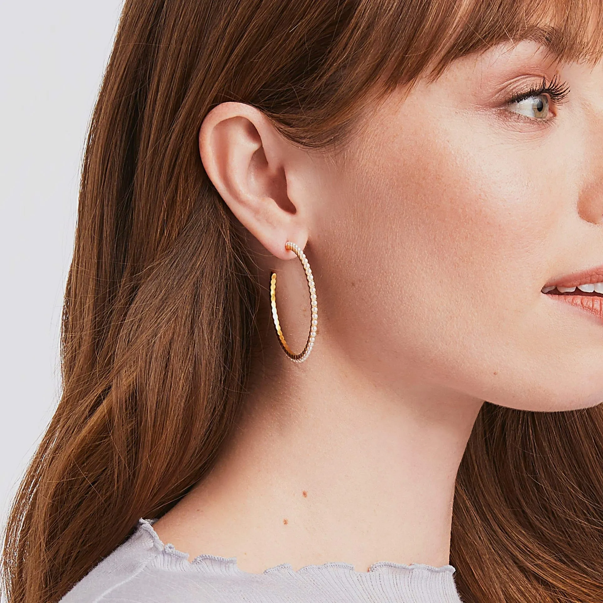 Juliet Pearl Hoop-Medium