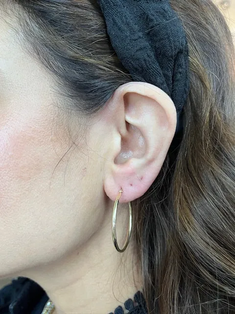 Katy Small Hoop Earrings-14K White Gold