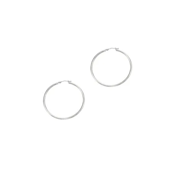 Katy Small Hoop Earrings-14K White Gold