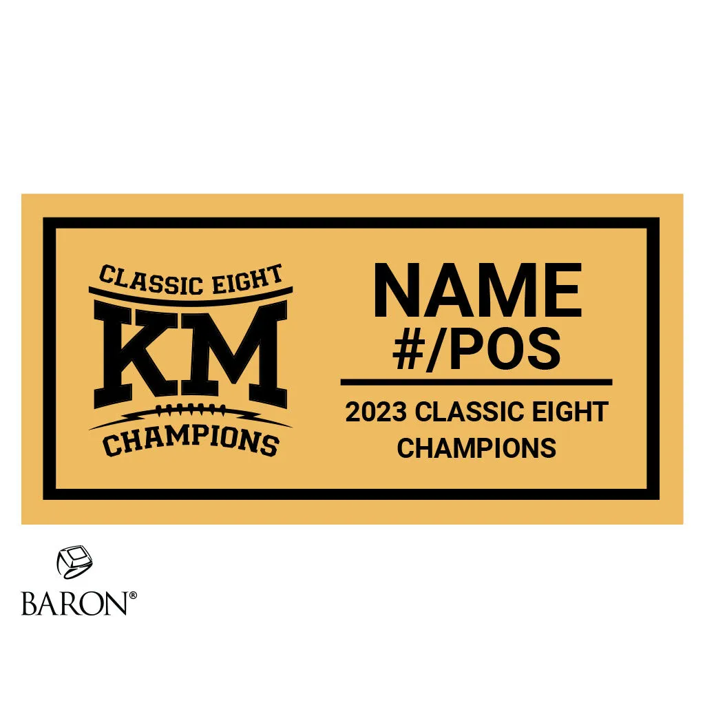 Kettle Moraine High School Football 2023 Championship Black Standard Window Ring Box