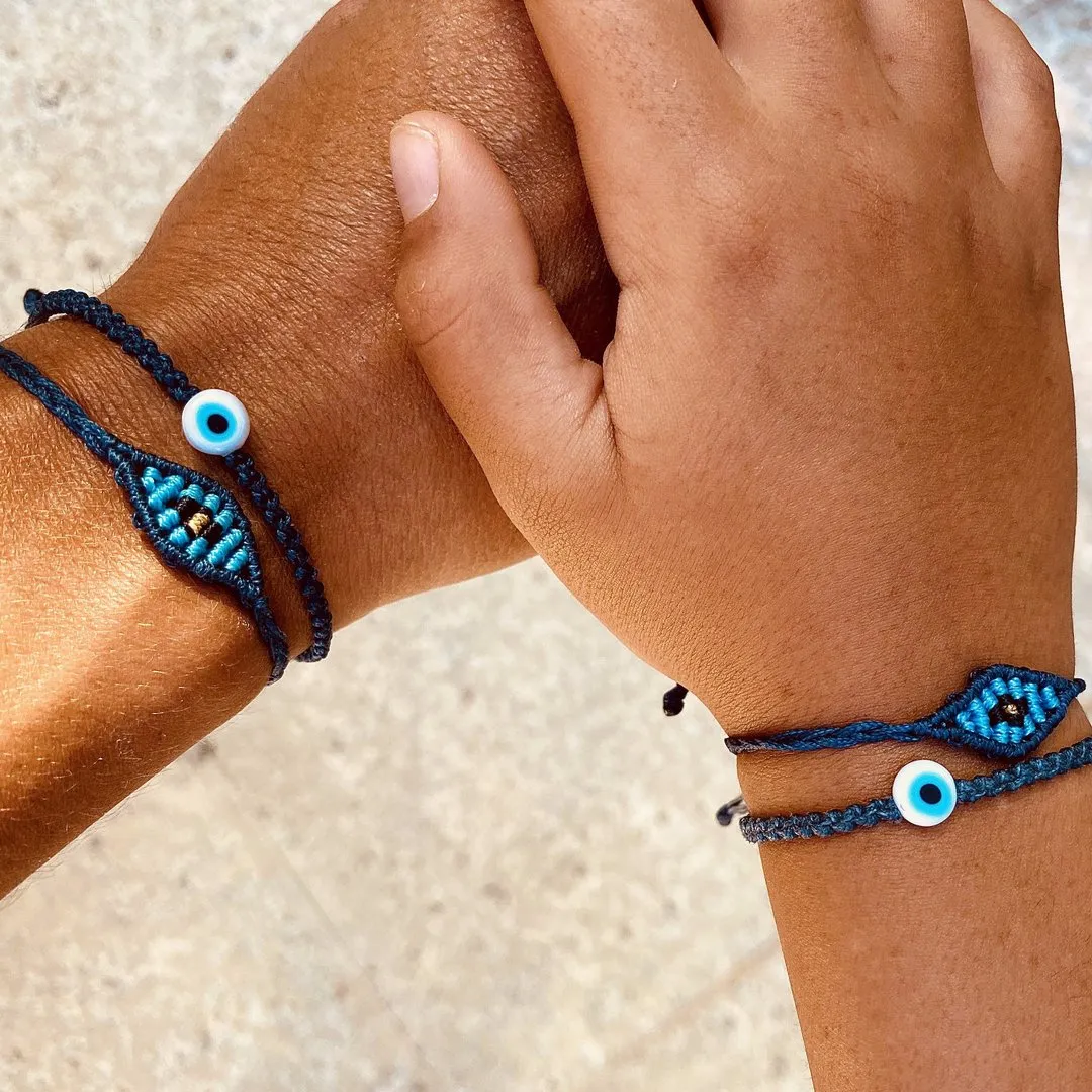 Kids Evil Eye Braided Bead Bracelet