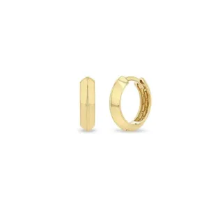Knife Edge Huggie Hoops