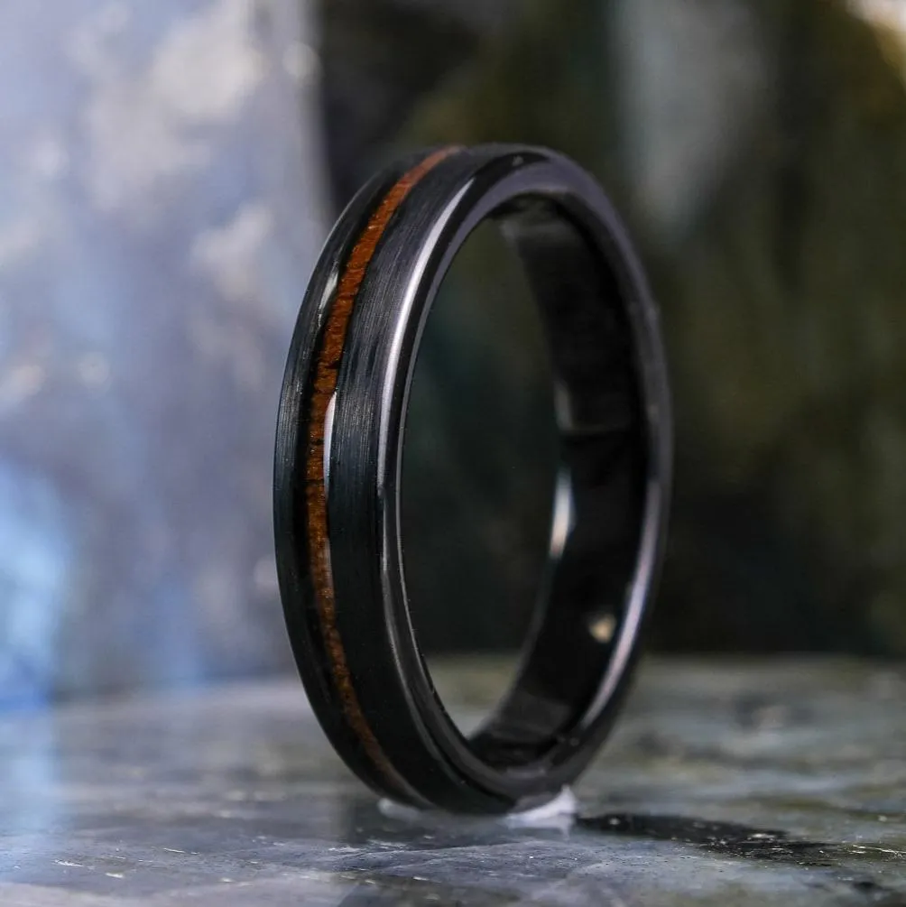 Koa Wood Stripe / Brushed Black - 4mm