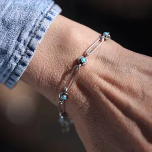 La Bala Chain Bracelet with Sleeping Beauty Turquoise