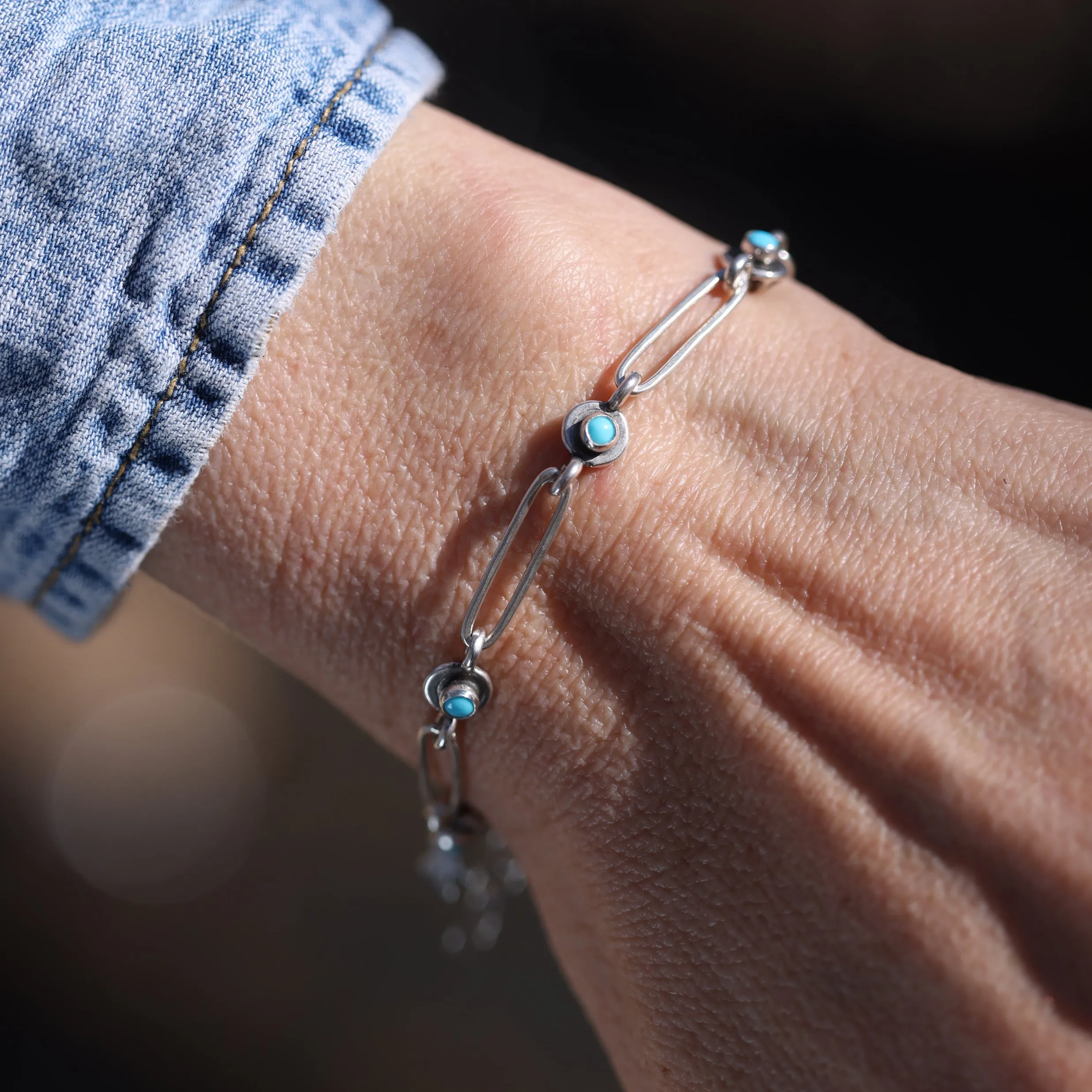 La Bala Chain Bracelet with Sleeping Beauty Turquoise