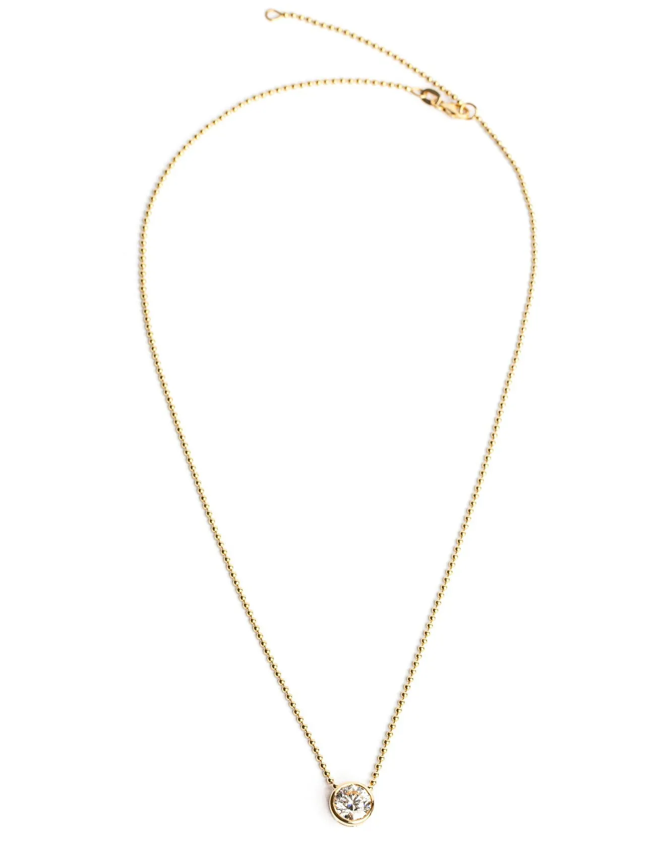 Lab Grown Large Gold Bezel Necklace