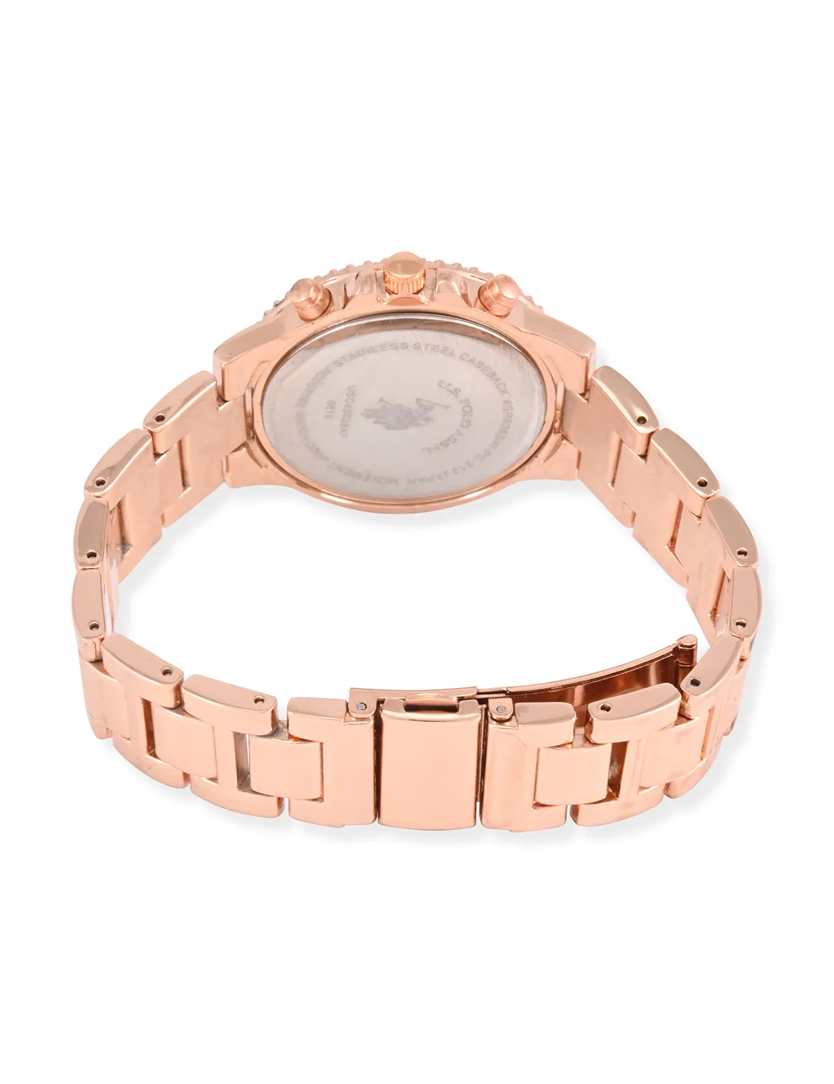 LADIES ROSE GOLD EMBELLISHED ANALOG WATCH