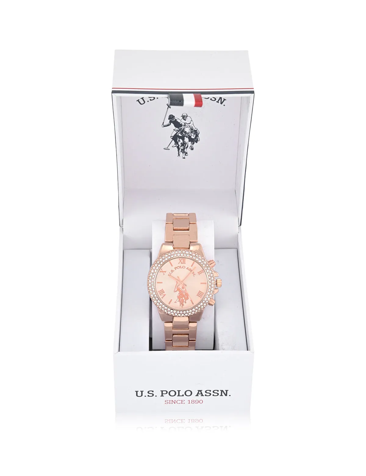 LADIES ROSE GOLD EMBELLISHED ANALOG WATCH
