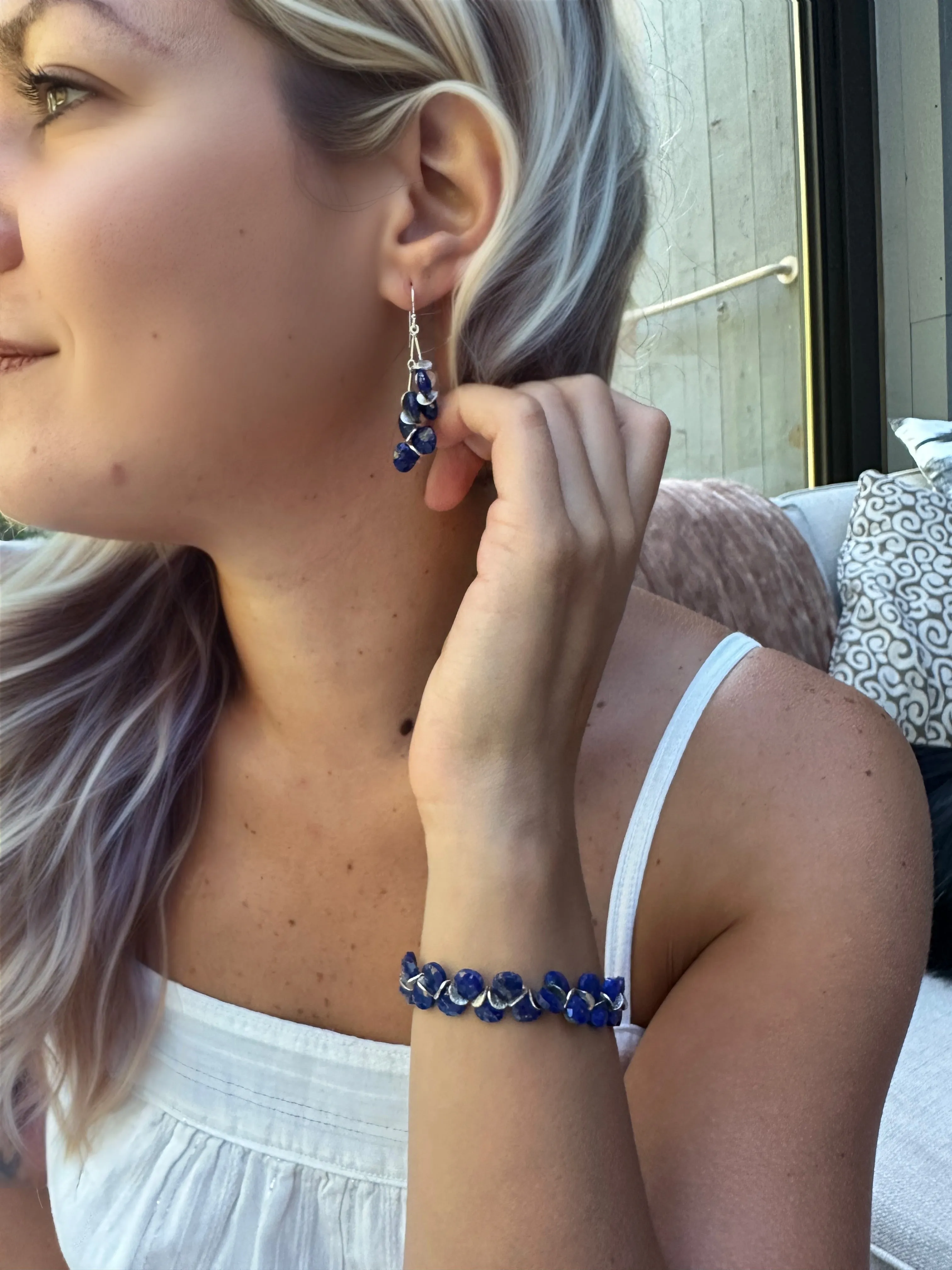Lapis Sterling Signature Earrings