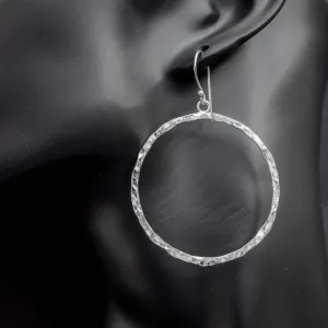 Large Hammered Hoop Earrings