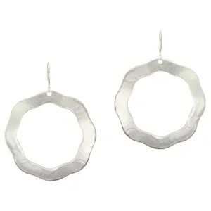 Large Petal Ring Wire Earrings