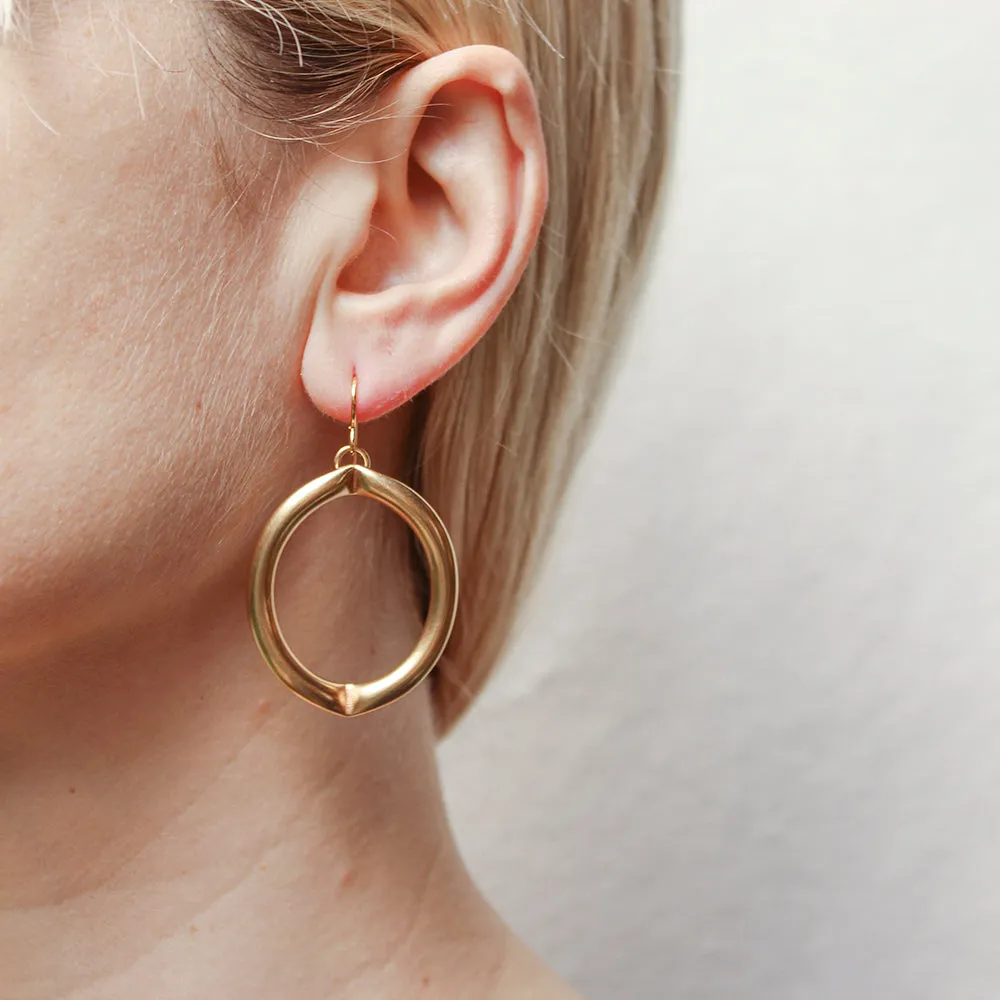 Large Tube Hoop Wire Earrings