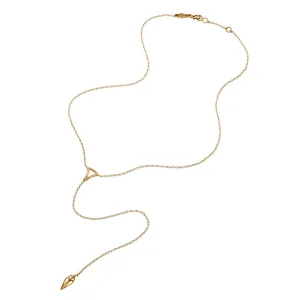 Lariat Necklace with Pavé Triangle