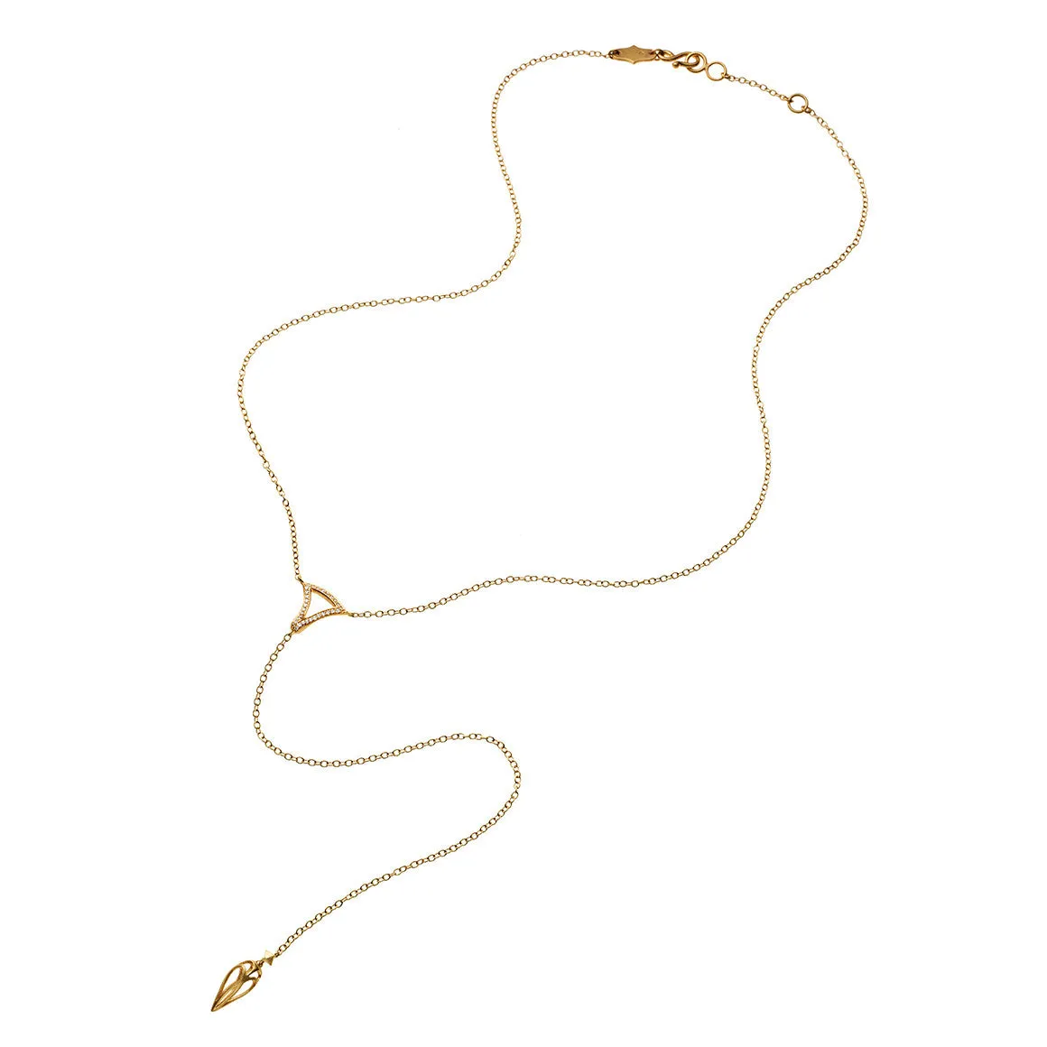 Lariat Necklace with Pavé Triangle