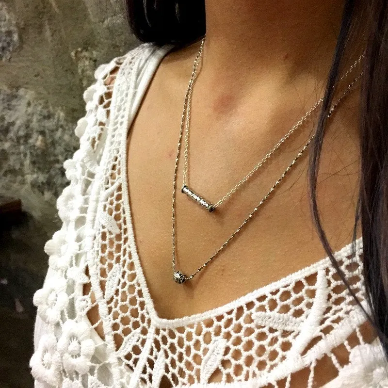 Layering Tube Minimalist Necklace - Tunnel.
