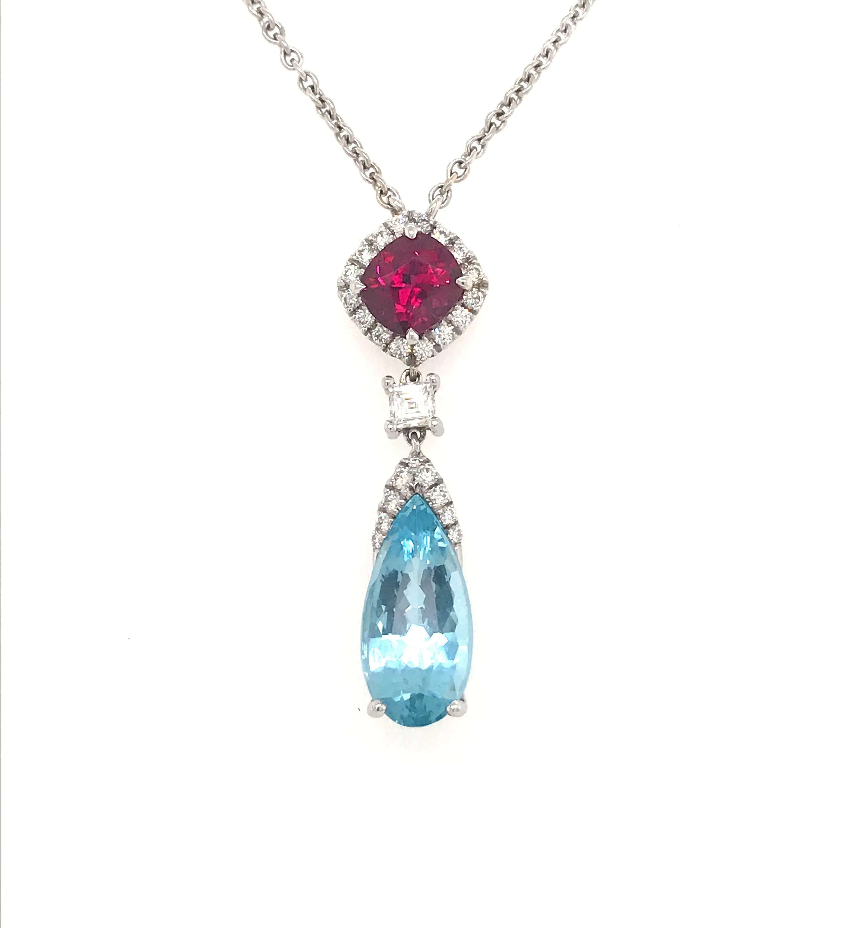 Le Joaillier Collection Rubellite & Aquamarine Pendant