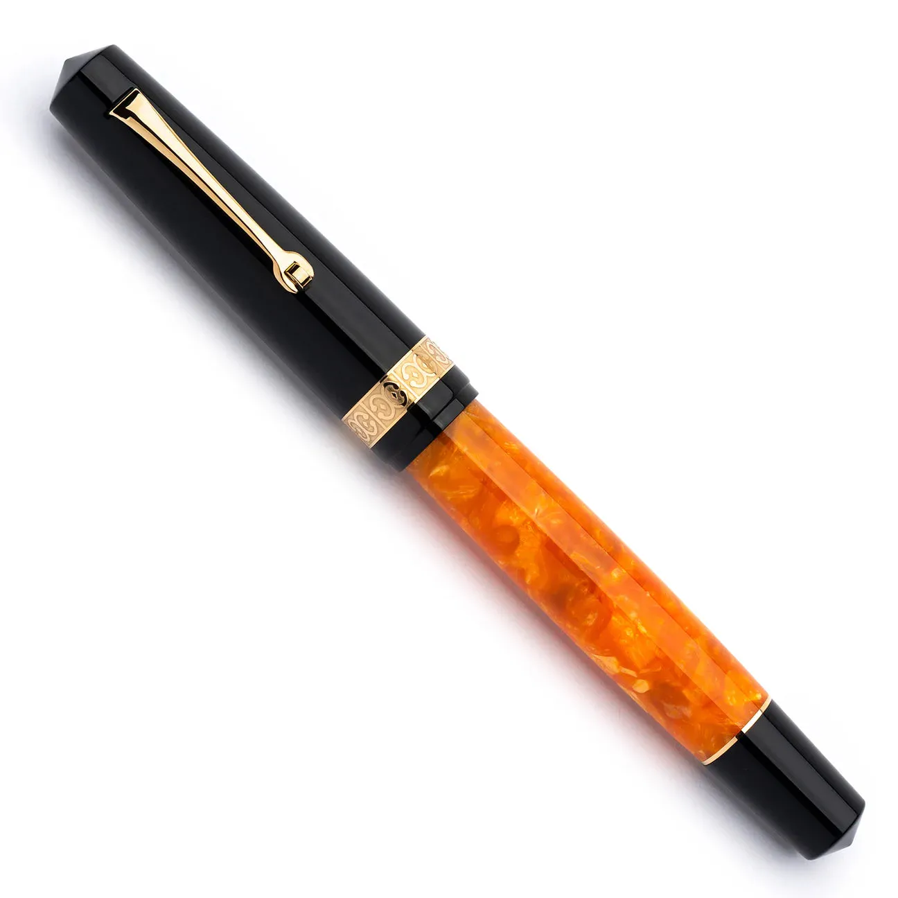 Leonardo Officina Italiana Momento Magico Fountain Pen - DNA Black/Orange Gold