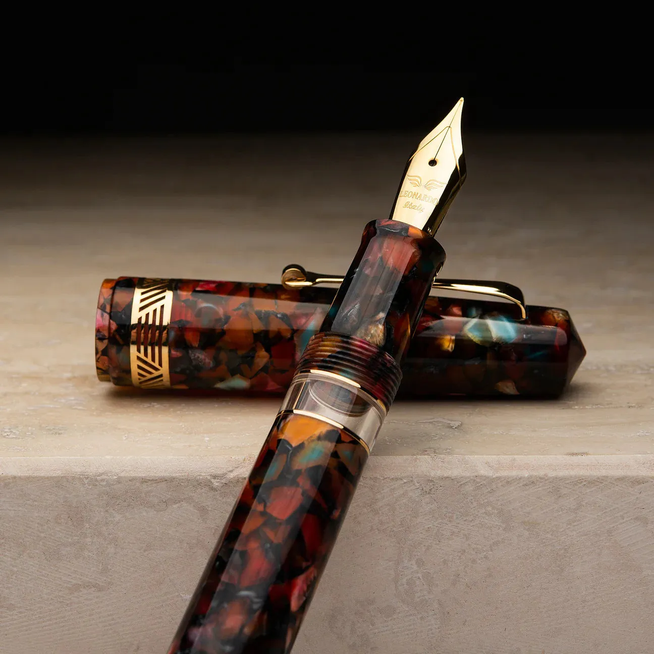 Leonardo Officina Italiana Momento Magico Fountain Pen - Millefiori Gold