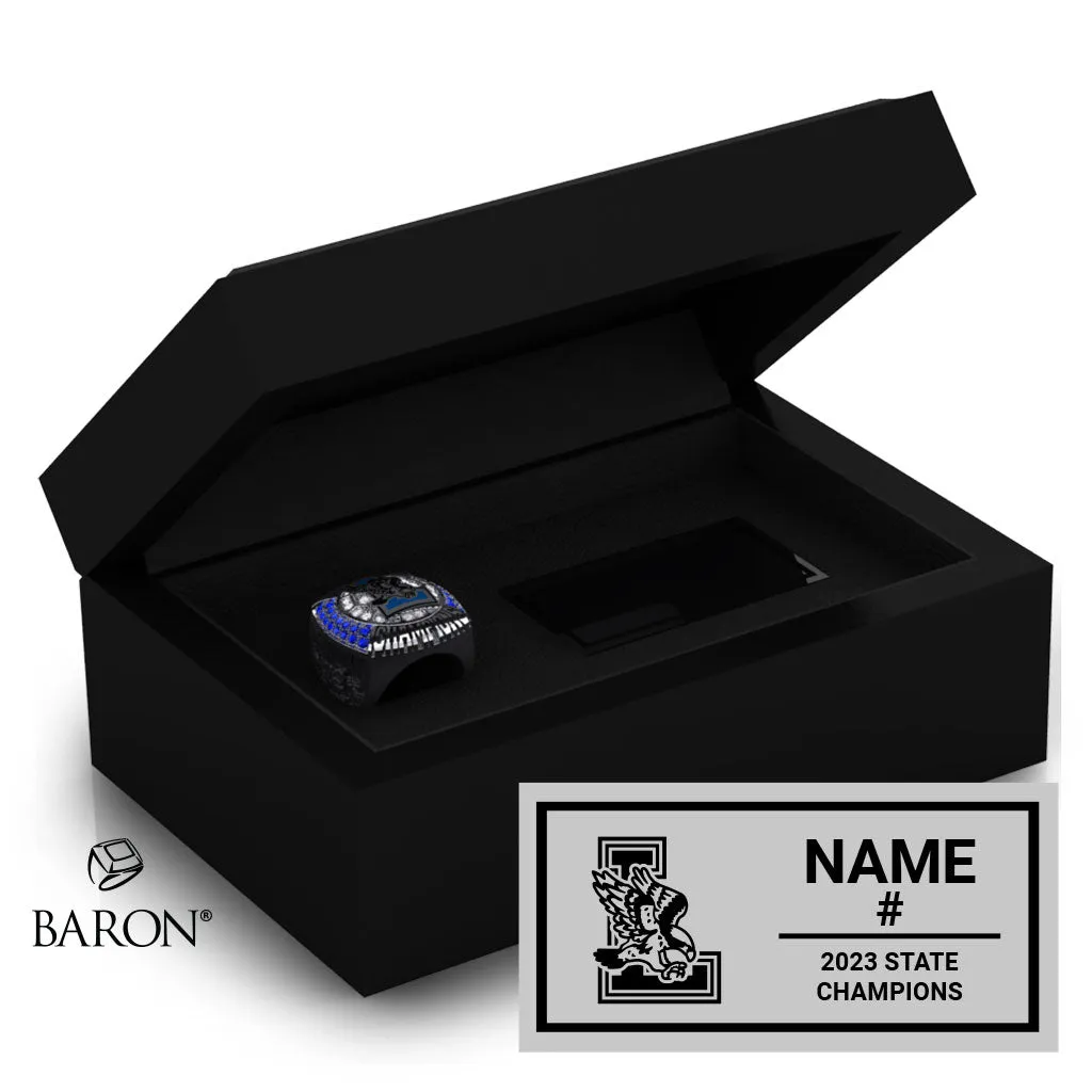 Leonardtown High School Soccer 2023 Championship Black Standard Window Ring Box